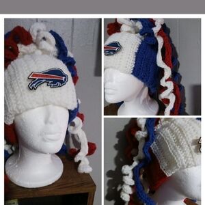 Buffalo Bills Crochet Hat with Team Logo